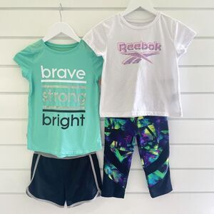 Reebok Skechers Fila Jumping Beans Girls Active Top & Bottom Lot Small/Medium